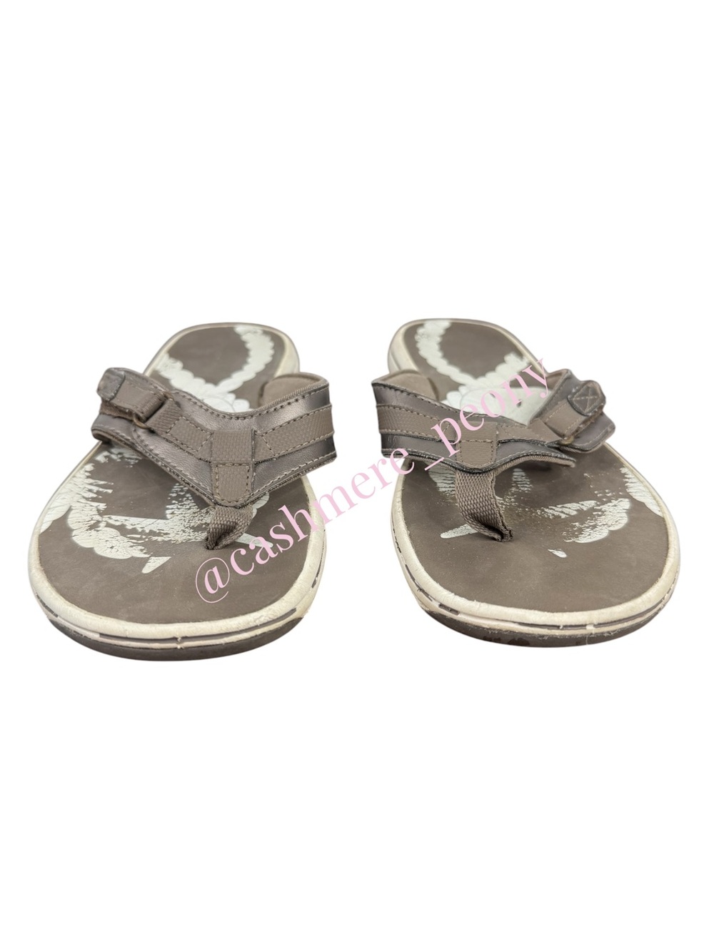 Clarks Seymour Taupe Flip Flop Sandals Womens Size 8 - Picture 3 of 8